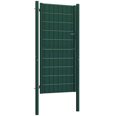 Portail de clôture en PVC et acier 100 x 164 cm vert