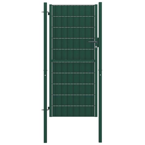 Portail de clôture-Portail de jardin-Portillon de jardin en PVC et acier 100 x 204 cm vert