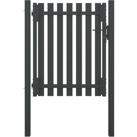 Portail de Clôture  Porte Portillon Portail de jardin Acier 1x1,5 m Anthracite 59137