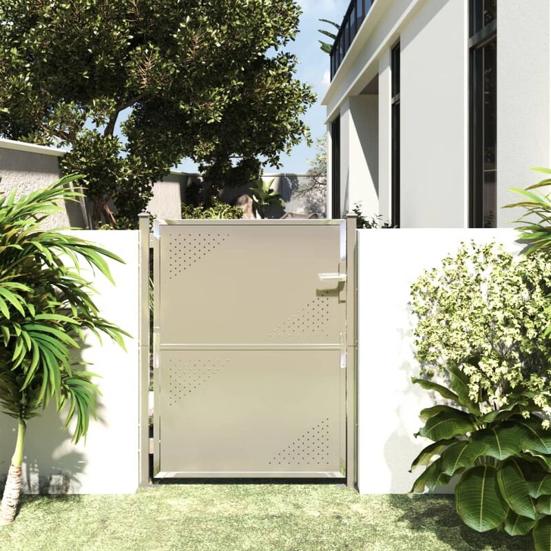 True Deal - Portail de jardin 100x125 cm Acier inoxydable