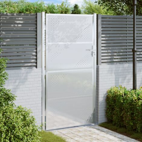 Portail De Jardin En Fer Forgé Noir – 121 X 100 Cm, Design élégant Avec Poteaux, Pour Clôture Et Entrée | Portail Fer Forgé Noir | Portail Décoratif Extérieur