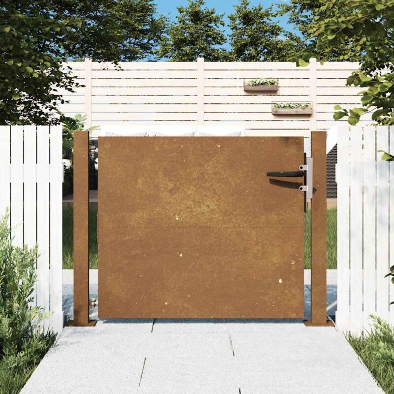 Portail de jardin 105x105 cm acier corten Vidaxl