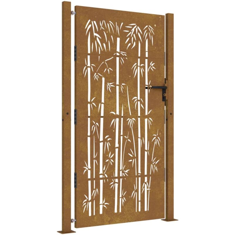 Vidaxl - Portail de jardin 105x205 cm acier corten design de bambou