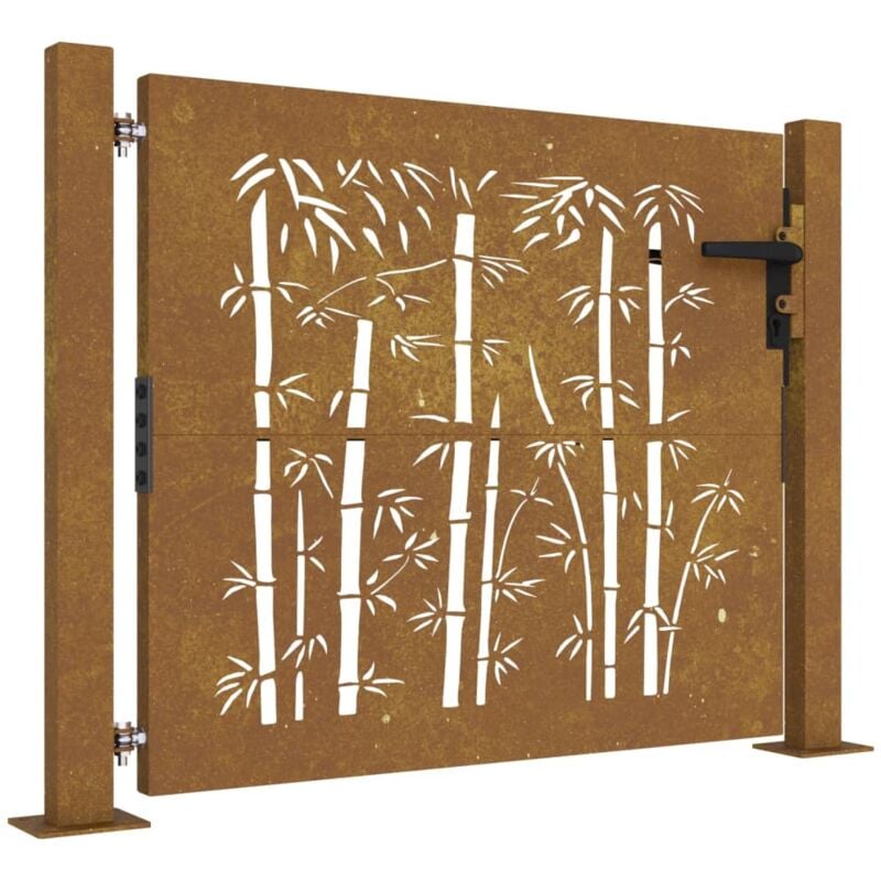 Vidaxl - Portail de jardin 105x105 cm acier corten design de bambou