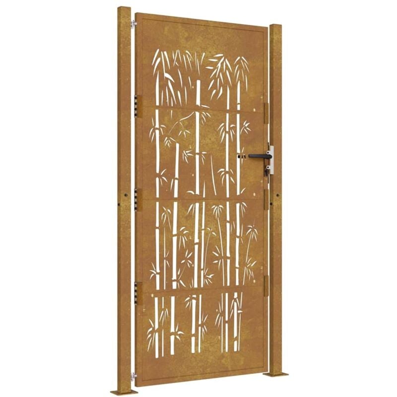 Vidaxl - Portail de jardin 105x180 cm acier corten design de bambou