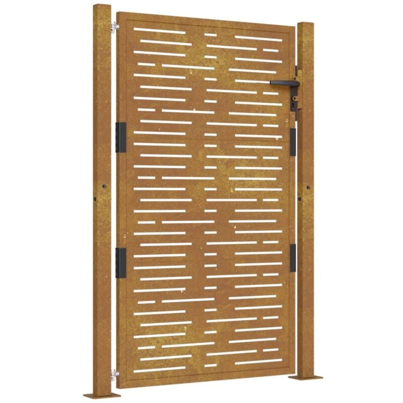 Portail de jardin 105x155 cm acier corten conception de carré vidaXL