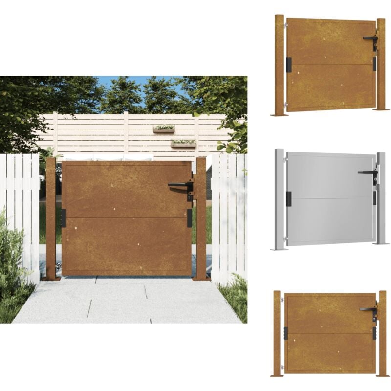 Vidaxl - Portail de jardin 105x80 cm acier corten - Portail De Jardin - Portillon - Clôture - Acier Corten - Porte De Sécurité