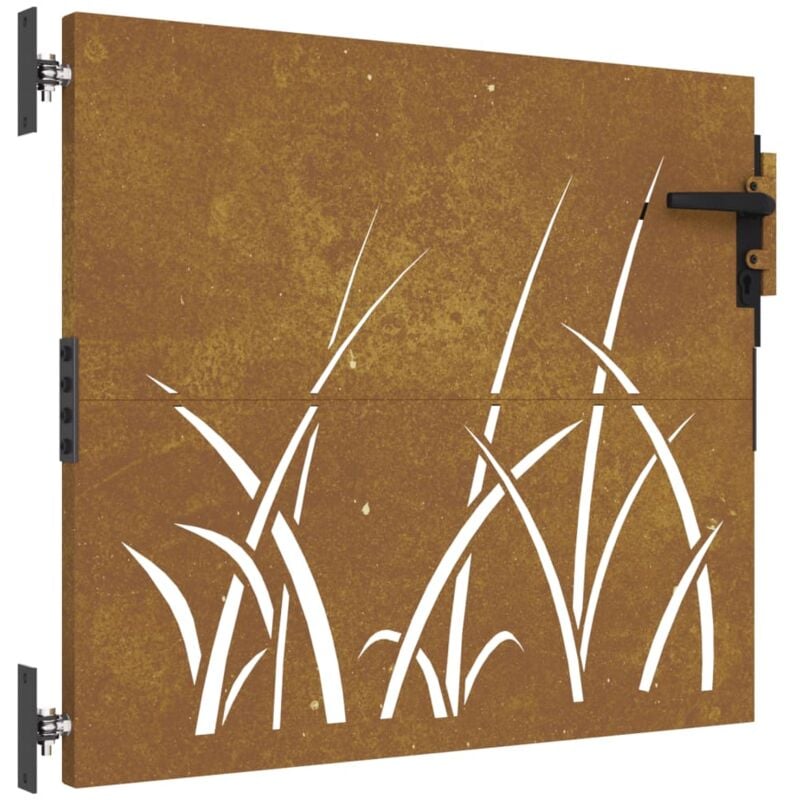 Vidaxl - Portail de jardin 85x75 cm acier corten conception d'herbe