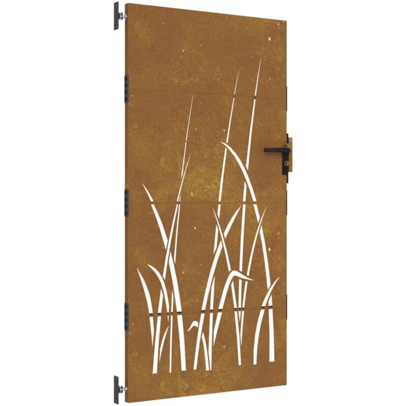 Vidaxl - Portail de jardin 85x175 cm acier corten conception d'herbe
