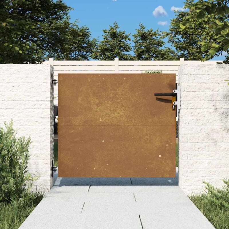 Portail de jardin 85x75 cm acier corten vidaXL