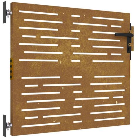Portail de jardin 85x75 cm acier corten conception de carré