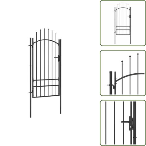 Portail de jardin Acier 1x2,5 m Noir - Portail De Jardin - Portillon - Clôture - Portail En Acier - Portail Noir