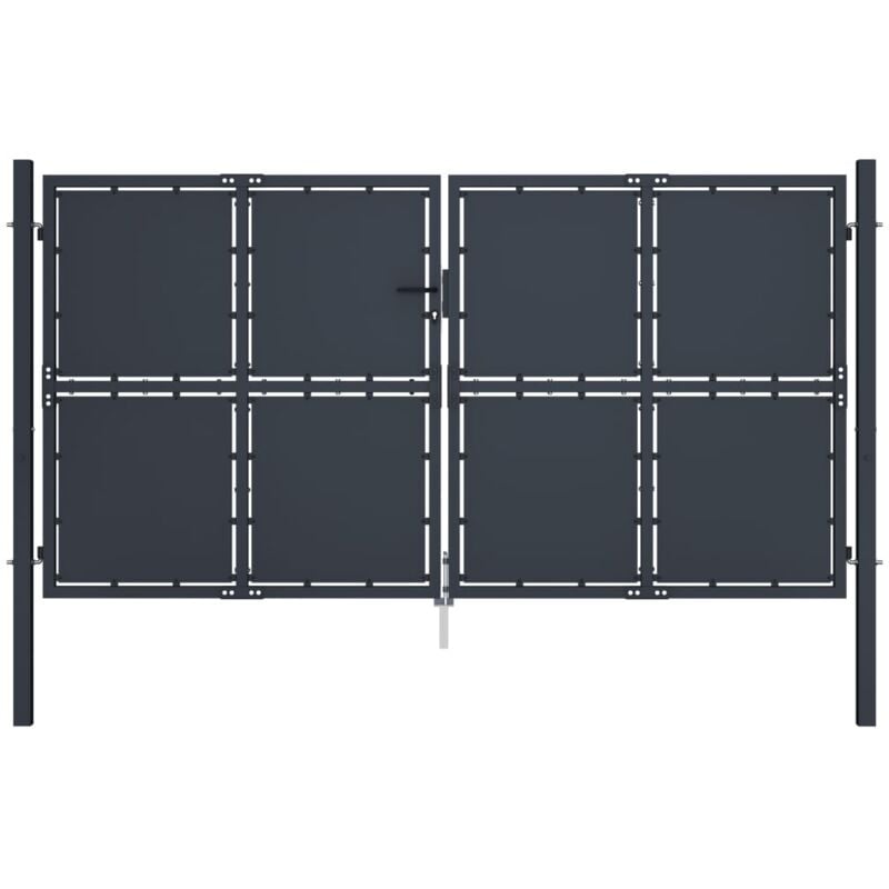 Vidaxl - Portail de jardin Acier 300 x 125 cm Anthracite
