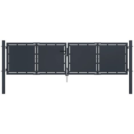 Portail de jardin Acier 300 x 100 cm Anthracite