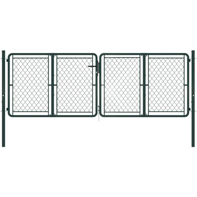 Portail de jardin Acier 300 x 100 cm Vert - VIDAXL