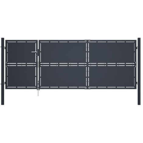 Portail de jardin Acier 350 x 125 cm Anthracite