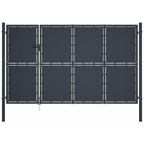 Portail de jardin Acier 350 x 150 cm Anthracite