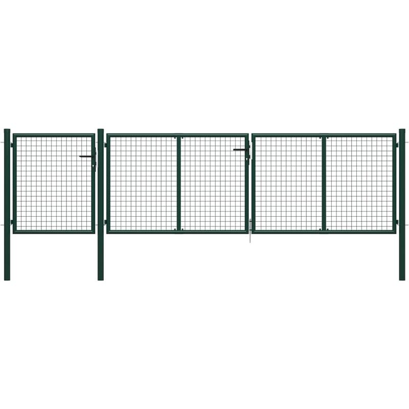 Portail de jardin Acier 400 x 100 cm Vert - VIDAXL