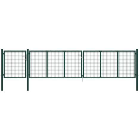 Portail de jardin Acier 500 x 100 cm Vert