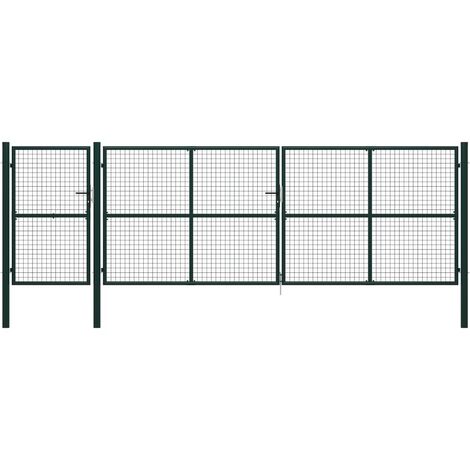 Portail de jardin Acier 500 x 150 cm Vert