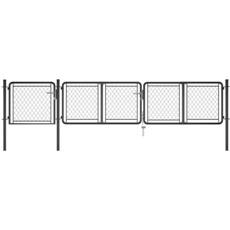Portail de jardin Acier 175x395 cm Anthracite