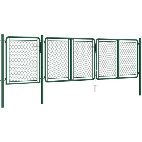Portail de jardin Acier 100x395 cm Vert