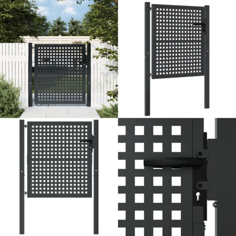 Portail de jardin anthracite 105x150 cm acier - Portail De Jardin - Portail En Acier - Clôture - Entrée De Jardin - Porte De Terrasse - Home & Living