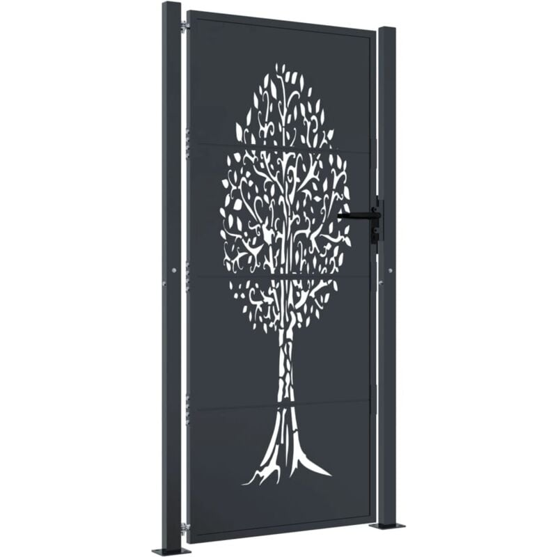 Vidaxl - Portail de jardin anthracite 105x180cm acier conception d'arbre