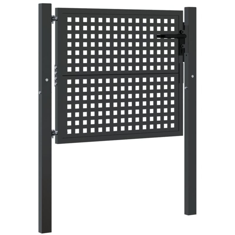 Portail de jardin anthracite 105x125 cm acier