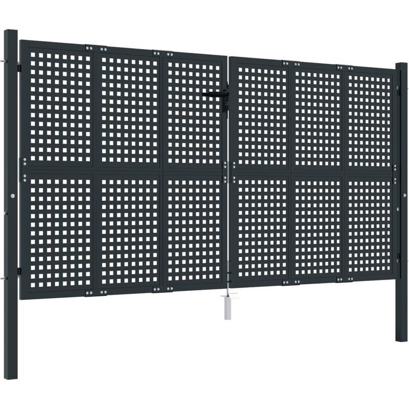 Vidaxl - Portail de jardin anthracite 300 x 150 cm acier