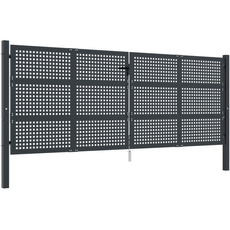 Vidaxl - Portail de jardin anthracite 400x200 cm acier
