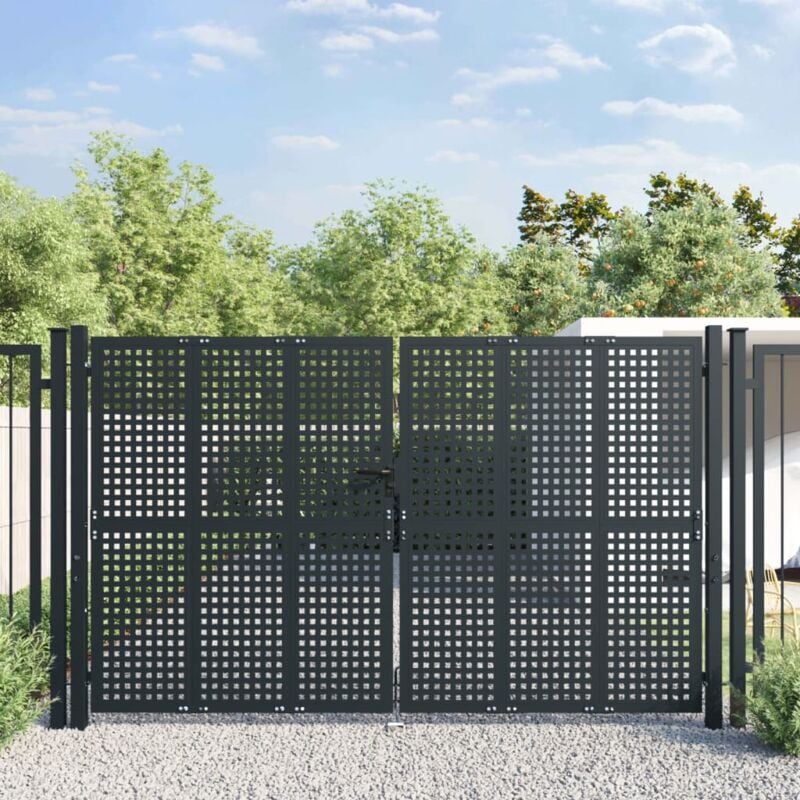 Portail de jardin anthracite 300x175 cm acier Vidaxl