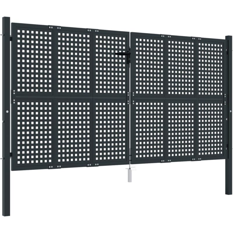 Vidaxl - Portail de jardin anthracite 300 x 125 cm acier