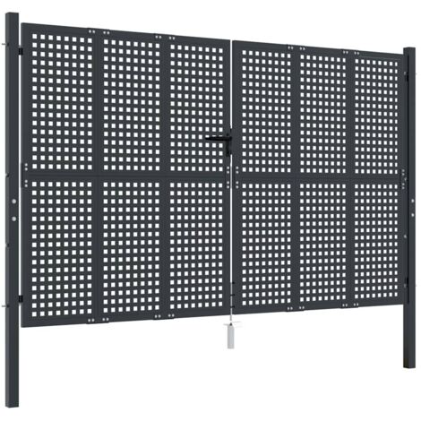 Portail de jardin Anthracite 300 x 175 cm Acier