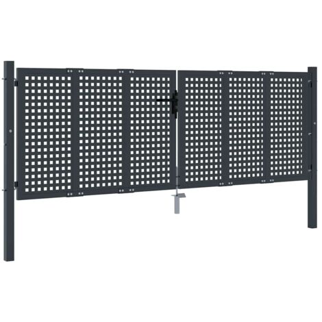 Portail de jardin Anthracite 300x75 cm Acier