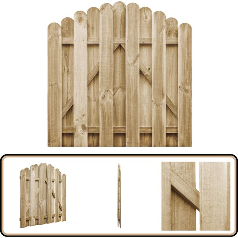 Portail de jardin Bois de pin imprégné 100x100 cm - Portail De Jardin - Portillon Bois - Clôture Bois - Porte De Clôture - Entrée Jardin