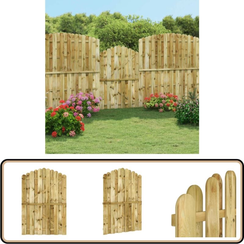 Portail de jardin Bois de pin imprégné 100x150 cm - Portail De Jardin - Portillon Bois - Clôture Bois - Porte De Clôture - Entrée Jardin