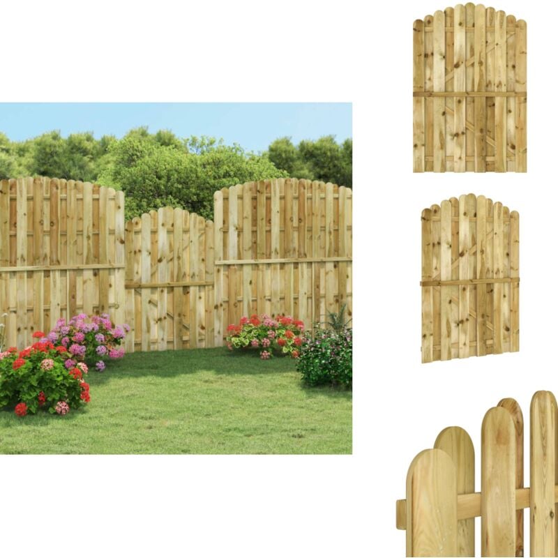 Portail de jardin Bois de pin imprégné 100x150 cm - Portail De Jardin - Portillon Bois - Clôture Bois - Porte De Clôture - Entrée Jardin