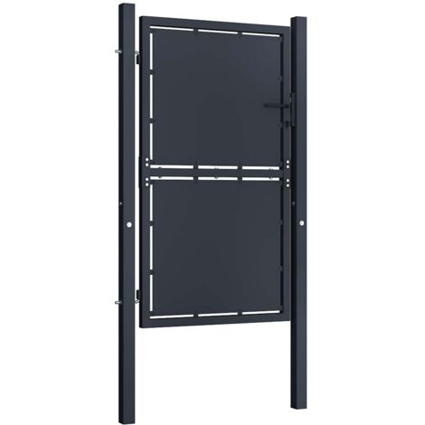 Portail de jardin en acier 100 x 125 cm anthracite