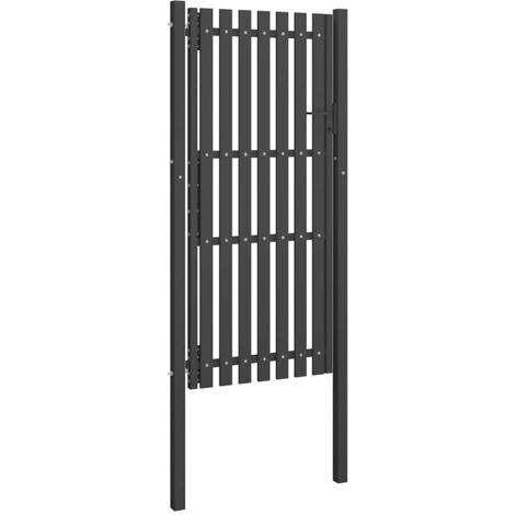 Portail de jardin en acier 100x200 cm anthracite