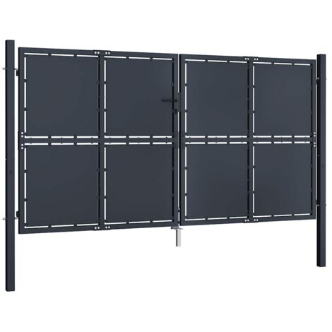 Portail de jardin en acier 300 x 125 cm anthracite