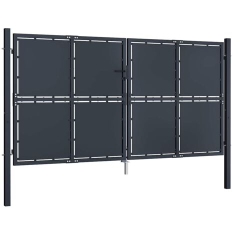 Portail de jardin en acier 300 x 150 cm anthracite