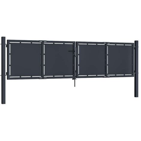 Portail de jardin en acier 300 x 75 cm anthracite