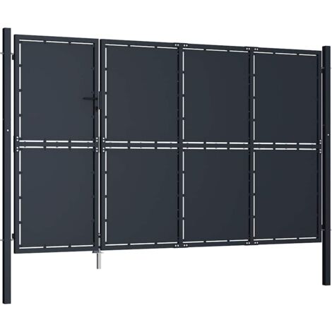 Portail de jardin en acier 350 x 150 cm anthracite