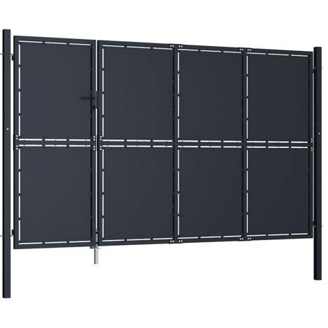 Portail de jardin en acier 350 x 175 cm anthracite