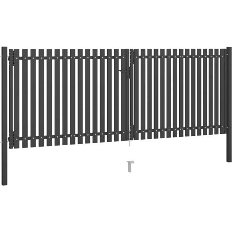 Portail de jardin en acier 400 x 125 cm anthracite