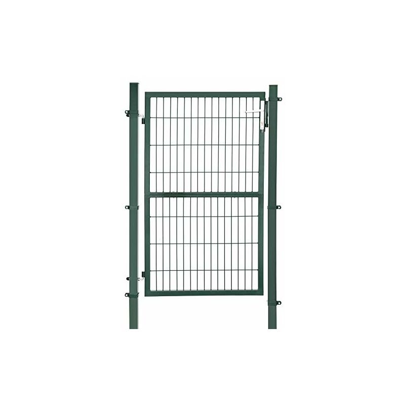 Portail de jardin en acier galvanisé robuste et durable avec serrure et clé vert 150 x 106 cm - Or