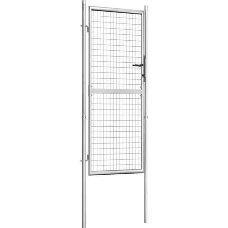 Portail de jardin en acier galvanisé 100 x 200 cm argenté