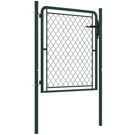 Portail de jardin en acier vert 100 x 75 cm
