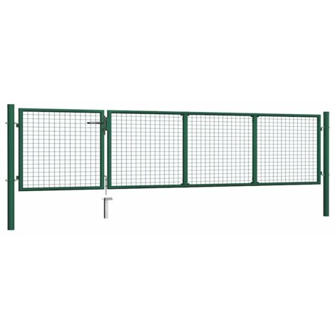 Portail de jardin en acier vert 350 x 75 cm